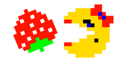 Pixel Ms. Pac-Man and Strawberry Curseur