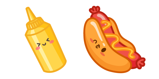 Cute Hot Dog and Mustard Cursor