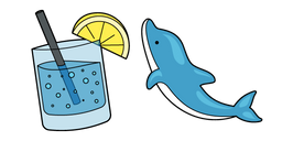 VSCO Girl Dolphin and Lemon Soda Cursor