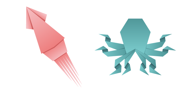 Origami Squid and Octopus Cursor