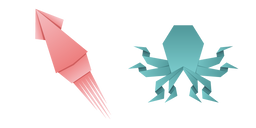 Origami Squid and Octopus Cursor