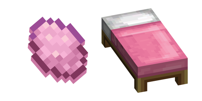 Minecraft Pink Dye and Bed Cursor