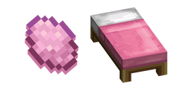 Minecraft Pink Dye and Bed cursor