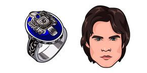 The Vampire Diaries Damon Salvatore and Ring cursor