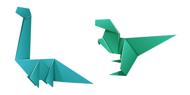 Origami T-Rex and Brachiosaurus Cursor