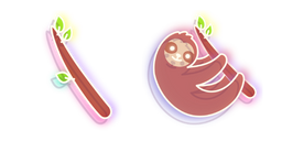 Neon Sloth and Branch Cursor