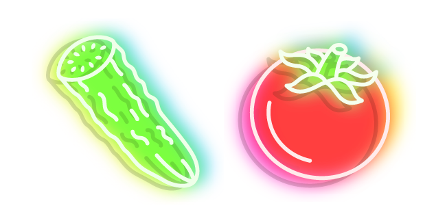 Neon Cucumber and Tomato Cursor