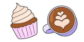 VSCO Girl Cappuccino and Cupcake Curseur