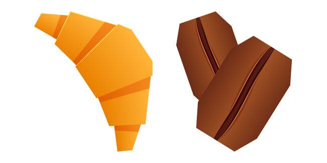 Origami Croissant and Coffee Beans Cursor