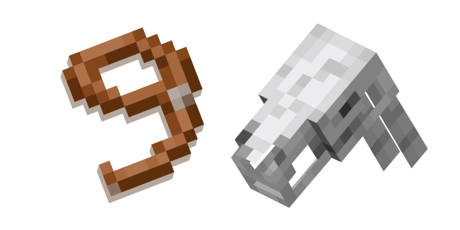 Minecraft Skeleton Horse and Lead Cursor