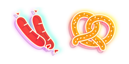 Neon Sausages and Pretzel  Cursor