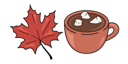 VSCO Girl Cocoa and Maple Leaf Curseur