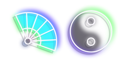 Neon Yin-Yang and Hand Fan Cursor