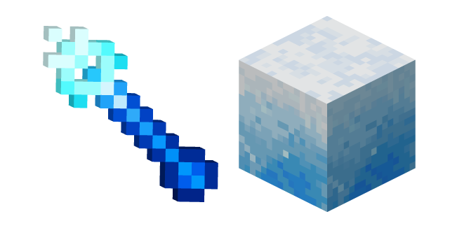 Minecraft Ледяной Жезл и Ледяной Блок курсор