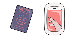 VSCO Girl Passport and Airplane Window Curseur