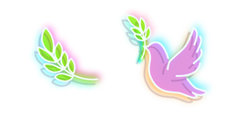 Neon Pigeon and Leaf Cursor