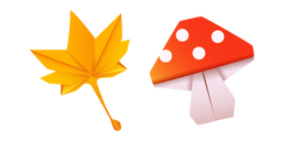 Origami Leaf and Mushroom Cursor