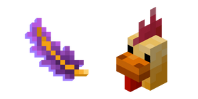 Курсор Minecraft Причудливый Цыпленок и Модное Перо