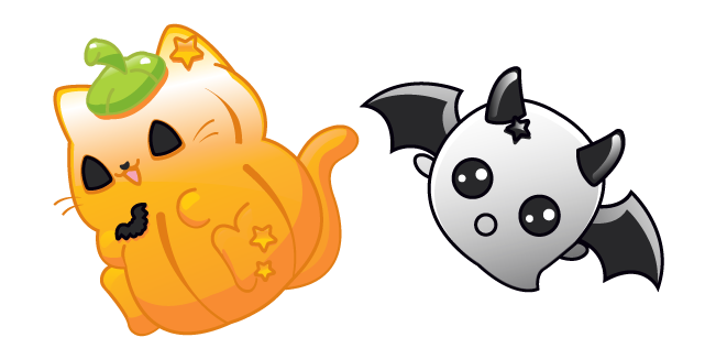 Halloween Кот и Летучая Мышь-Призрак курсор