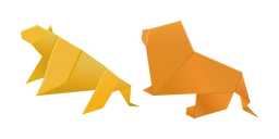 Origami Lioness and Lion Cursor