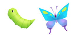 Origami Caterpillar and Butterfly Cursor