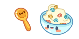 Cute Spoon and Cereal Cursor