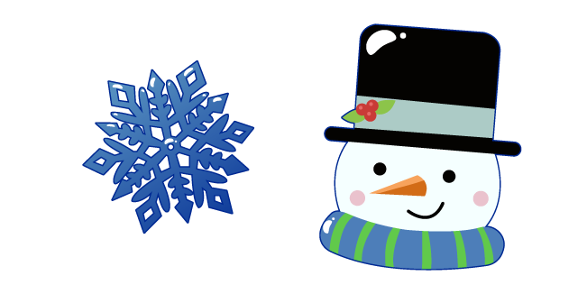 Christmas Snowflake and Snowman Cursor