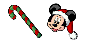 Christmas Mickey Mouse and Candy Cane Curseur