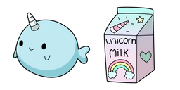 VSCO Girl Narwhal and Unicorn Milk Cursor