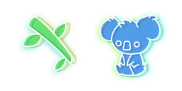 Neon Koala and Eucalyptus Curseur