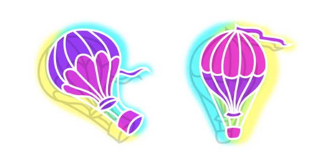 Neon Hot Air Balloon Cursor