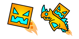 Geometry Dash Cube 12 and Ship 16 Cursor