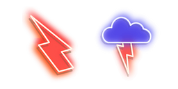 Red Lightning and Blue Storm Neon Cursor