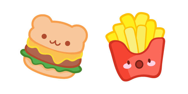 Cute Hamburger and Fries курсор