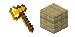 Minecraft Golden Axe and Birch Planks Cursor