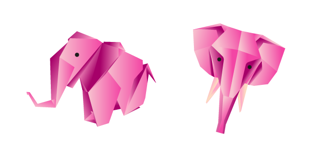 Origami Pink Elephant Cursor
