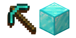 Minecraft Diamond Pickaxe and Block of Diamond Cursor