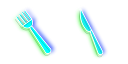 Neon Fork and Knife Cursor