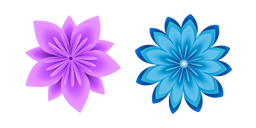 Origami Purple and Blue Flowers Curseur