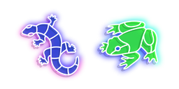 Neon Lizard and Frog Cursor