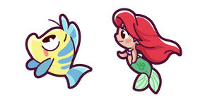 Cute Ariel and Flounder Curseur