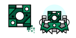 Geometry Dash Cube 117 and UFO 34 Cursor