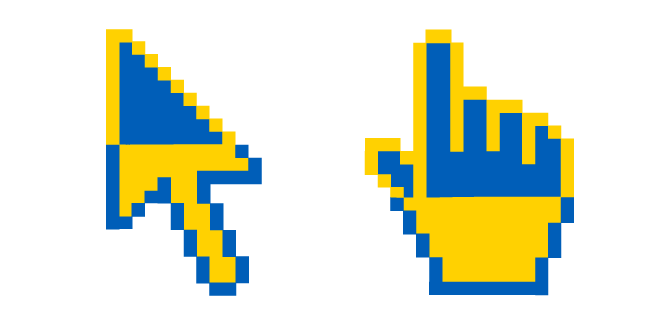 Freedom Blue and Energizing Yellow Pixel Cursor