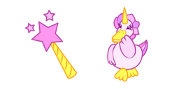 Cute Shy Duck Unicorn Laughing Cursor