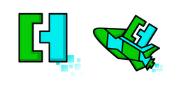 Geometry Dash Cube 3 and Ship 7 Curseur