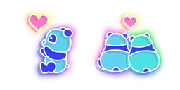 Neon Pandas in Love Cursor