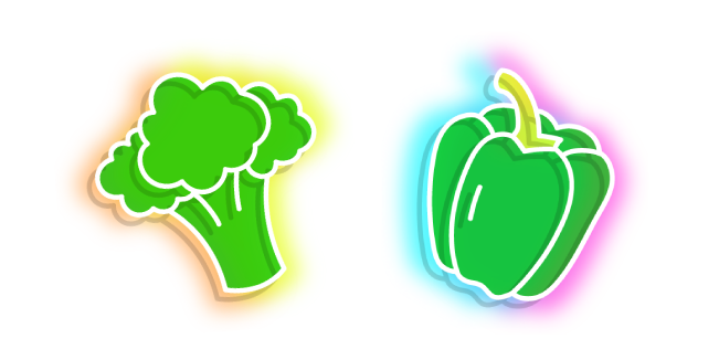 Neon Broccoli and Green Pepper Cursor