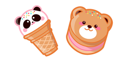 Cute Panda Ice Cream and Bear Pancakes Cursor