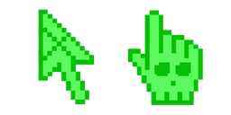 Green Skull Pixel Curseur