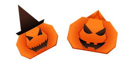 Origami Halloween Pumpkin Cursor